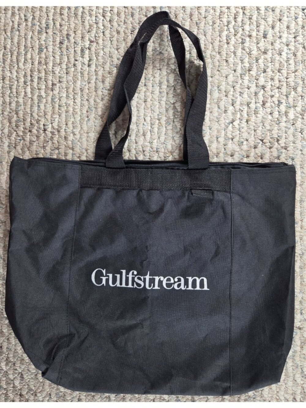 Gulfstream Aerospace Black Tote Bag Beach Travel Lightweight Elite Organize